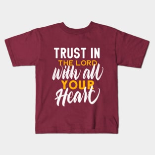 Trust in God - Gold and White Kids T-Shirt